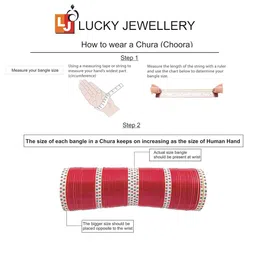 LUCKY JEWELLERY Maroon Stone-Studded Chuda Bangle Set image 3
