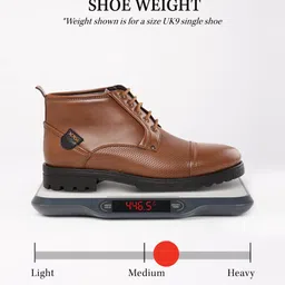 Roadster Men Brown Perforated Mid-Top Flat Boots image 2