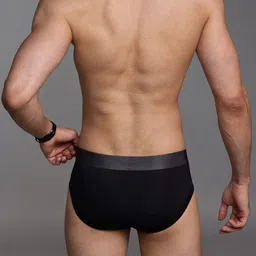 Modern Crew Men Pack Of 3 Low-Rise Anti Microbial Briefs MC3-B-002-CL-JB-JB-JB-Black image 3