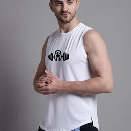 Friskers Printed Sleeveless Gym Vests MST429-3678-02-S image 2