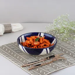 blackcarrot (Set Of 2) Blue Splash Snack Bowl (Black & White) image 1