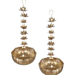 amaya decors Hanging Big Lotus Urli Set of 2 image 5
