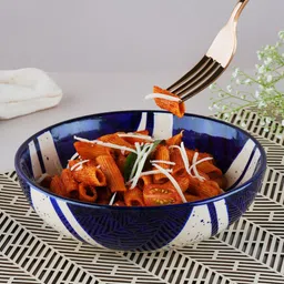 blackcarrot (Set Of 2) Blue Splash Snack Bowl (Black & White) image 2