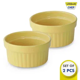 urban chef Ceramic Yellow 225 ML Serving Bowl Set of 2 image 5