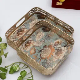 amaya decors Square FLower Tray Set of 2 image 1