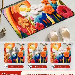 sunvibe Multicolour Rubber Bath Mat Pack of 2 image 2