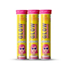 Chicnutrix Glow- 60 Effervescent Tablets| 500mg Japanese Glutathione & Vit. C| Antioxidants for clear, glowing skin| Sugar-free, Strawberry-lemon flavour-image-6