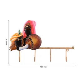 eCraftIndia Brown Radha Krishna Key Holder image 5