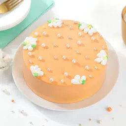 Peach Cream Vanilla Cake image 1