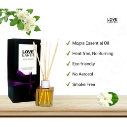 Love Earth Premium Reed Diffuser Mogra Aromatherapy Anti-Stress Mood Enhancer Lasting Fragrance image 2