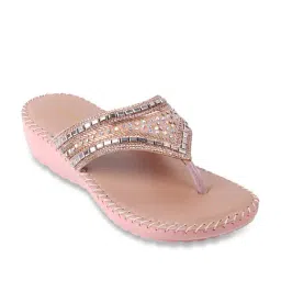 Walkway Women's Rose Gold Thong Wedges-picture-20