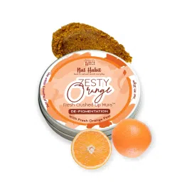 Nat Habit Zesty Orange Lip Scrub for dark lips, Lightening Lip Mask for Pigmentation, Discoloration image 2