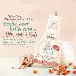 Nat Habit Baby Daily Ubtan, No Tears Cleanser, Baby body wash with Milk & Nut, Soap Free Formula image 2