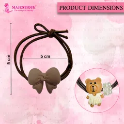 Majestique Korean Style Rubber Bands Elastic With Knots - Hues Of Brown image 2