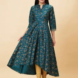 Globus Dark Green Floral Print Kurta-picture-10