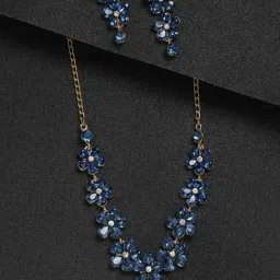 YouBella Crystal Blue Jewellery Set-image-26