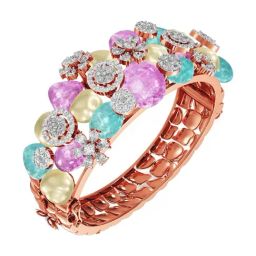 Joyalukkas 18k (750) Purity Yellow Gold Luminous Multi-Stone Diamond Bracelet For Women-picture-10