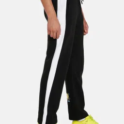 Puma Black Cotton Regular Fit Striped Trackpants image 4