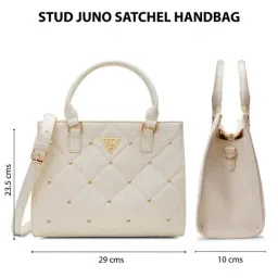 LAVIE Signature White Quilted Satchel Handbag image 4