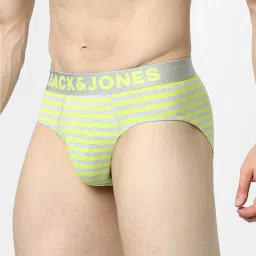 Jack & Jones Lime Punch Striped Briefs image 3