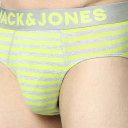 Jack & Jones Lime Punch Striped Briefs image 4