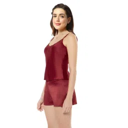 Amante Solid V-neck Sleeveless Eternal Bliss Satin Camisole image 2