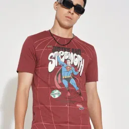 Sf Jeans By Pantaloons Red Slim Fit Printed T-Shirt image 4
