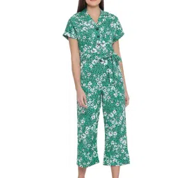 Oxolloxo Green Floral Print Shade Power Jumpsuit-picture-38