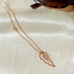 Praavy 92.5 Sterling Silver Angel Wings Necklace for Women image 1