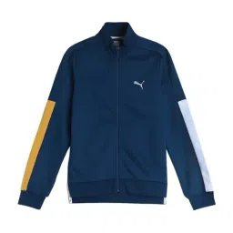 Puma Kids One8 Virat Kohli Intense Blue Cotton Color Block Pattern Jacket-picture-18