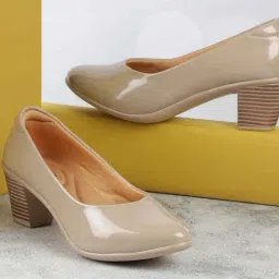 Mochi Women's Beige Formal Pumps-picture-13