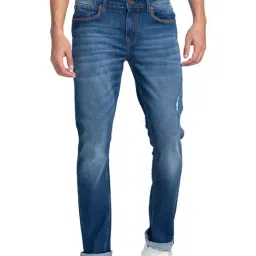 Being Human Blue Slim Straight Distressed Jeans-picture-17