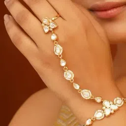 Jaypore Gold Hand Harness Bracelet-picture-47