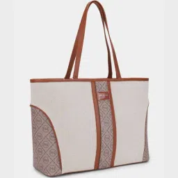 MINI WESST Beige Logo Shoulder Handbag image 3