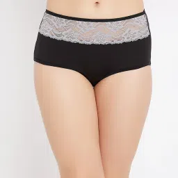 Clovia Black Lace Hipster Panty image 1