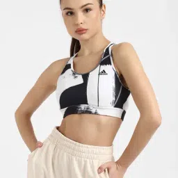Adidas Black & White AOP MS B Non Wired Padded Sports Bra-picture-31