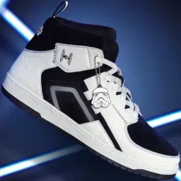 The Souled Store Men's Star Wars White & Black Ankle High Sneakers-picture-21