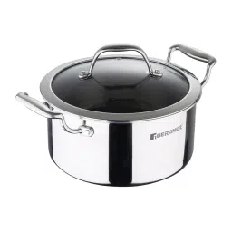 Bergner Hitech Silver Stainless Steel Induction Base Casserole 20 cm diameter with Lid - Set of 1 image 1