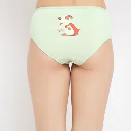 Clovia Green Cotton Hipster Panty image 2