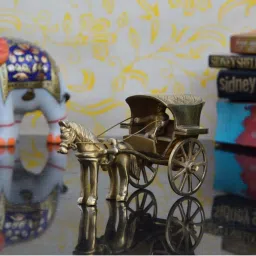 eCraftIndia Metal Showpiece of Chariot image 1