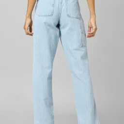 Only Light Blue Straight Fit Heavily Washed Jeans image 2