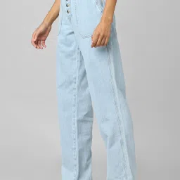 Only Light Blue Straight Fit Heavily Washed Jeans image 3