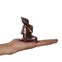 eCraftIndia Metal Resting Buddha on Knee image 5