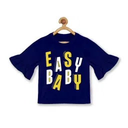 Kiddopanti Kids Navy Cotton Printed Tee image 1