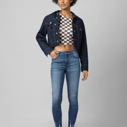 Only Blue Skinny Fit Heavily Washed Jeans image 4