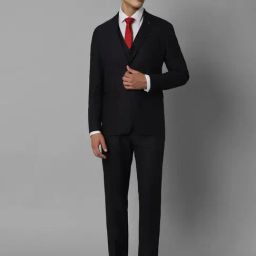 Louis Philippe Gods & Kings Black Slim Fit Checks Three Piece Suit-picture-41