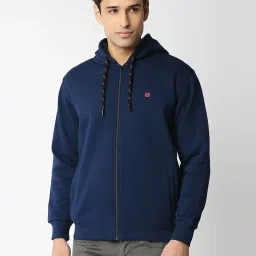 Dragon Hill Indigo Full Sleeves Hooded Sweatshirt image 1