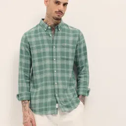 The Bear House Green Slim Fit Checks Shirt-picture-45