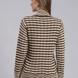 Monte Carlo Brown & Beige Striped Cardigan image 2