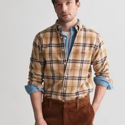 Gant Beige Regular Fit Checks Shirt-picture-37